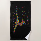 Serviette de plage pour danseuse papillon (Devant)