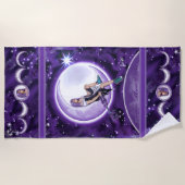 Serviette de plage pour enfant de lune violette (Devant)