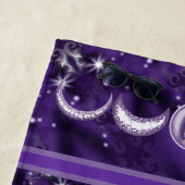 Serviette de plage pour enfant de lune violette (En situation)