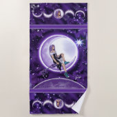 Serviette de plage pour enfant de lune violette (Devant)