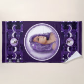 Serviette de plage pour enfant de lune violette (Devant)