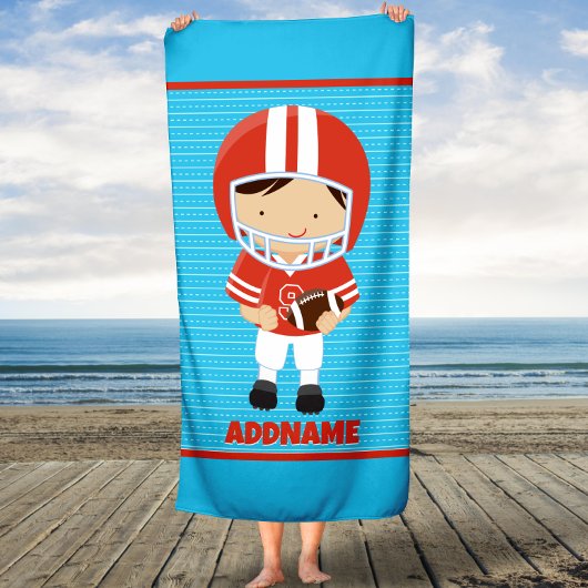 Serviette de plage pour enfants avec football et n