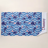 Serviette De Plage Pour Enfants Baleines Et Dauphi (Devant)