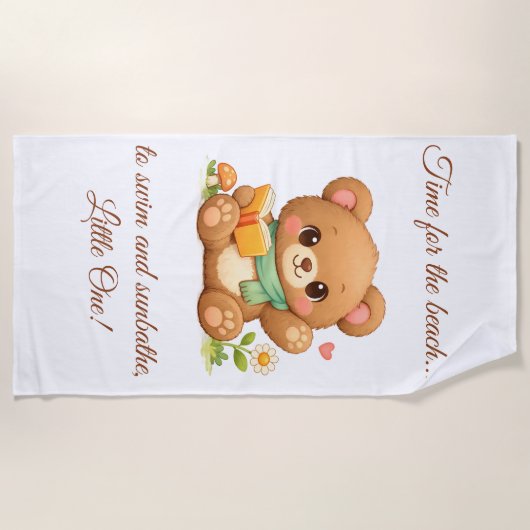 Serviette de plage pour enfants | "Ours en train d (Devant)