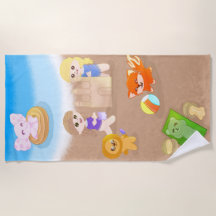 Serviette de plage pour enfants Temps d'été Jouets