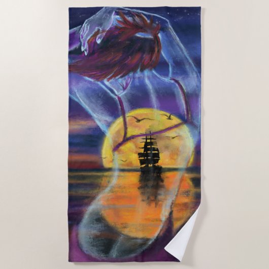 Serviette de plage pour femme Dancing Sunset (Devant)