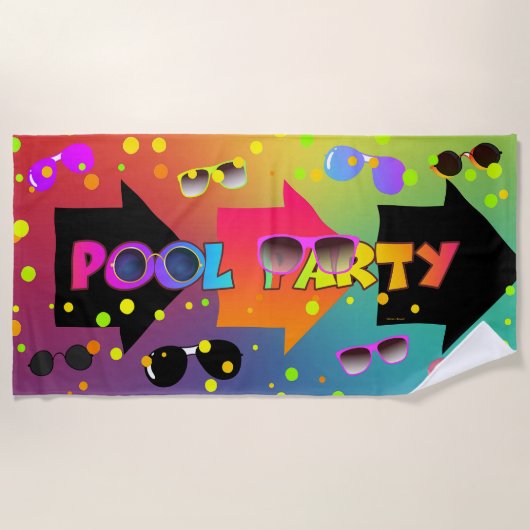 Serviette de plage pour fête au bord de la piscine (Devant)