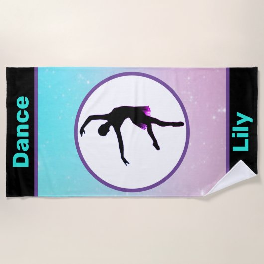 Serviette de plage pour filles Dance Pastel (Devant)