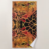 Serviette de plage pour filles et girafe africaine (Devant)