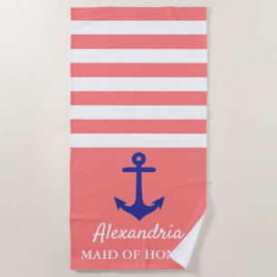 Serviette de plage pour mariage thème nautique à r