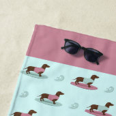 Serviette de plage pour surf Dachshunds (En situation)