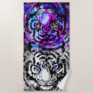 Serviette de plage pour Tiger Tiger Tige Gris Réal