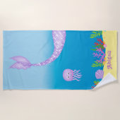 Serviette de plage pourpre Mermaid Tail (Devant)