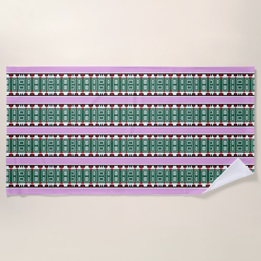 Serviette de plage pourpre personnalisée avec Moti (Devant)