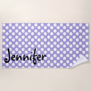 Serviette de plage pourpre personnalisée de point