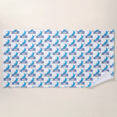 Serviette De Plage poussette bleue (Devant)