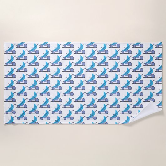 Serviette De Plage poussette bleue (Devant)