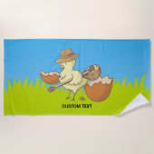 Serviette De Plage Poussin de Pâques avec Bouzouki (Devant)