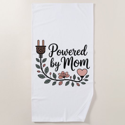 Serviette De Plage Powered By Mom (Devant)