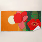 Serviette De Plage pré au coucher du soleil (Devant)