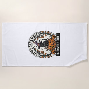 Serviette De Plage Premier costume d'Halloween Vintage Chat Noir Citr