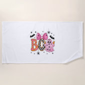 Serviette De Plage Preppy Éffrayant Halloween Boo (Devant)