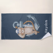 Serviette De Plage Preppy Nautical Cute Bear Boys (Devant)