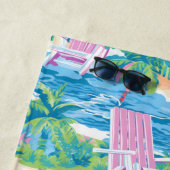 Serviette De Plage Preppy Pink Beach Chair | Maison de plage (En situation)