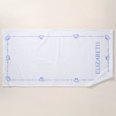Serviette De Plage Preppy Seashell Personnalisé Côte Cool moderne (Devant)