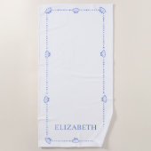 Serviette De Plage Preppy Seashell Personnalisé Côte Cool moderne (Devant)