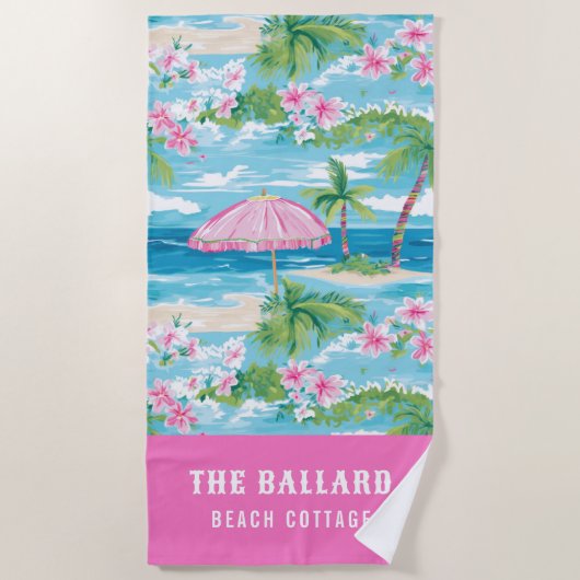 Serviette De Plage Préppy Summer Beach Umbrella | Maison de plage (Devant)