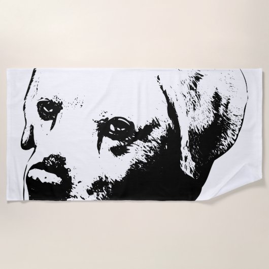 Serviette De Plage Présence en monochrome (Devant)