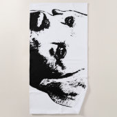 Serviette De Plage Présence en monochrome (Devant)