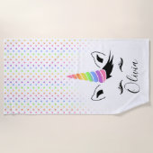 Serviette De Plage Pretty Pastel Unicorn (Devant)