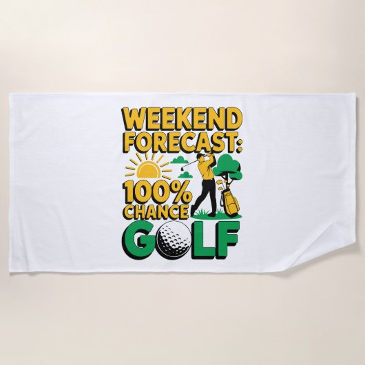 Serviette De Plage Prévision de fin de semaine 100% Chance de golf (Devant)