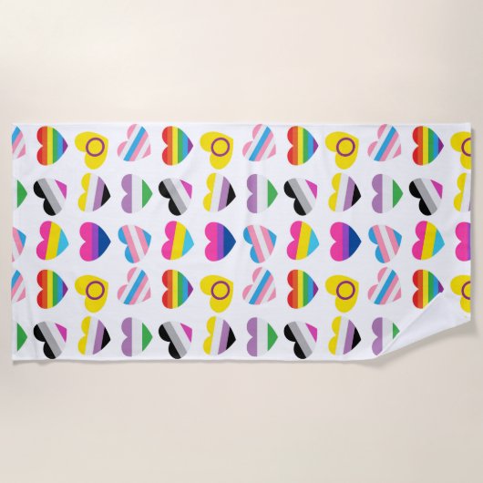 Serviette de plage Pride Hearts (Devant)