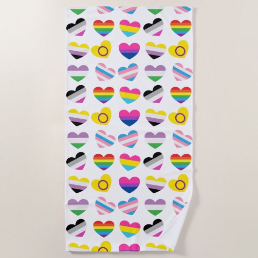 Serviette de plage Pride Hearts (Devant)