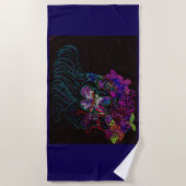 Serviette de plage Princesse Papillon (Devant)