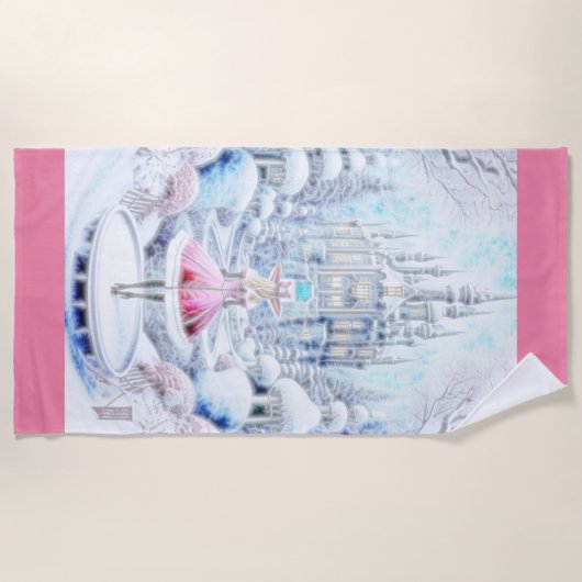 Serviette De Plage Princesse rose (Devant)