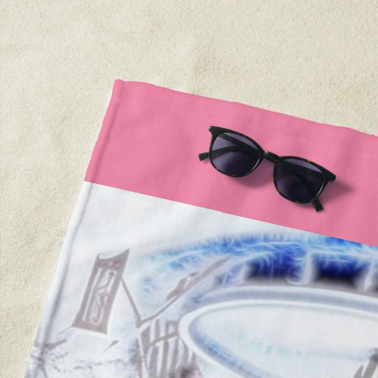 Serviette De Plage Princesse rose (En situation)