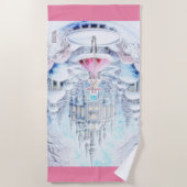 Serviette De Plage Princesse rose (Devant)