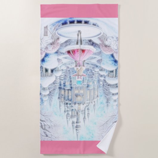 Serviette De Plage Princesse rose (Devant)
