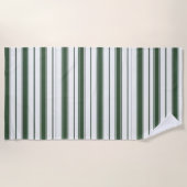 Serviette de plage printemps chasseur vert et blan (Devant)