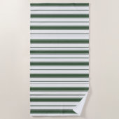 Serviette de plage printemps chasseur vert et blan (Devant)