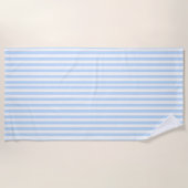 Serviette de plage printemps pastel bleu et blanc (Devant)