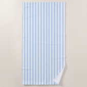 Serviette de plage printemps pastel bleu et blanc (Devant)
