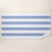 Serviette de plage printemps pastel bleu et blanc (Devant)
