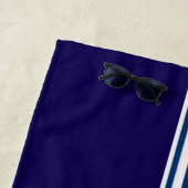 Serviette de plage printemps robuste bleu et blanc (En situation)