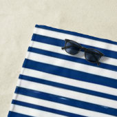 Serviette de plage printemps robuste bleu et blanc (En situation)