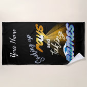 Serviette De Plage Prise en charge des rayons et prise de noms été (Devant)